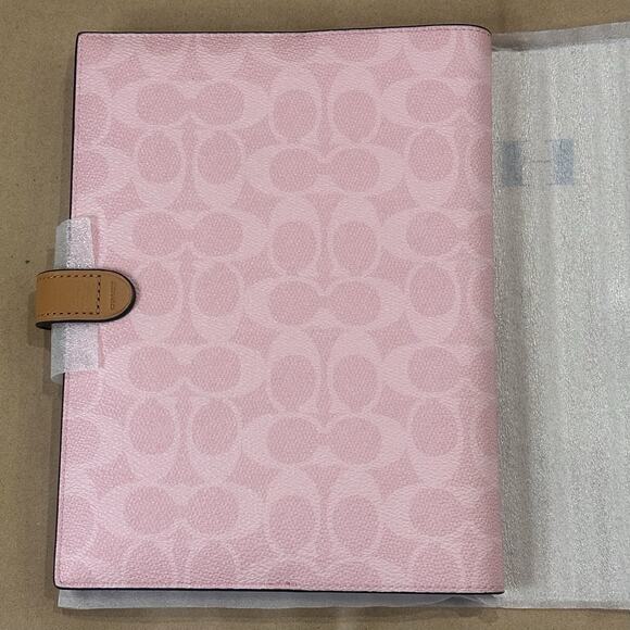 Coach Powder Pink Notebook in Signature Canvas NWT Fully Wrapped Ships 24HRS - Picture 2 of 5